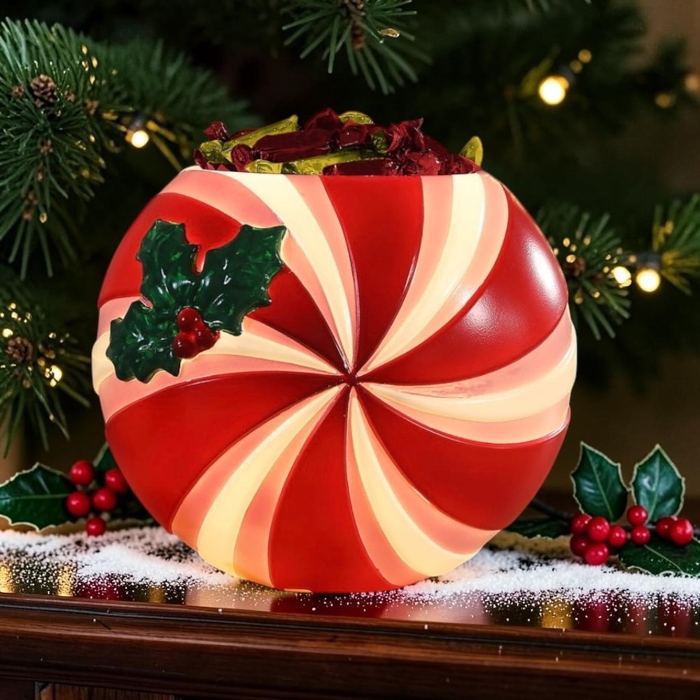 Mr. Christmas 12-Inch Brown Blow Mold Deer Candy Bowl Decoration
